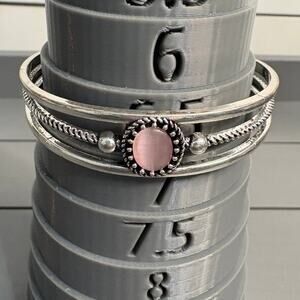 Pink Stone Cuff Bracelet